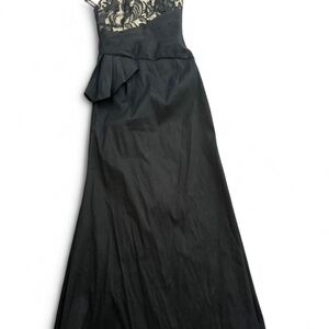 Jessica McClintock Black and Gold Prom Dress